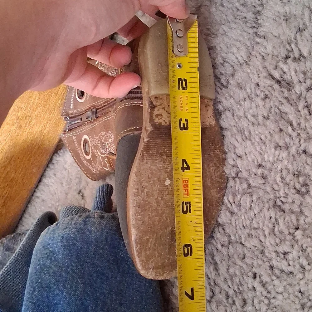 Baby Red Hawk Western Boots Leather Cowboy Side Zip Bootie Infant Shoe Size 7.5